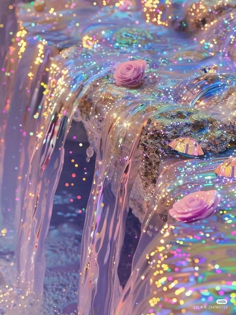 تصویر آبشار اونا‌مآیآ، آبشار هفت‌رنگون آسمانی در بعد نهم که با هفت رنگ نور، چاکراهای انسان را پاکسازی و هماهنگ می‌کند.